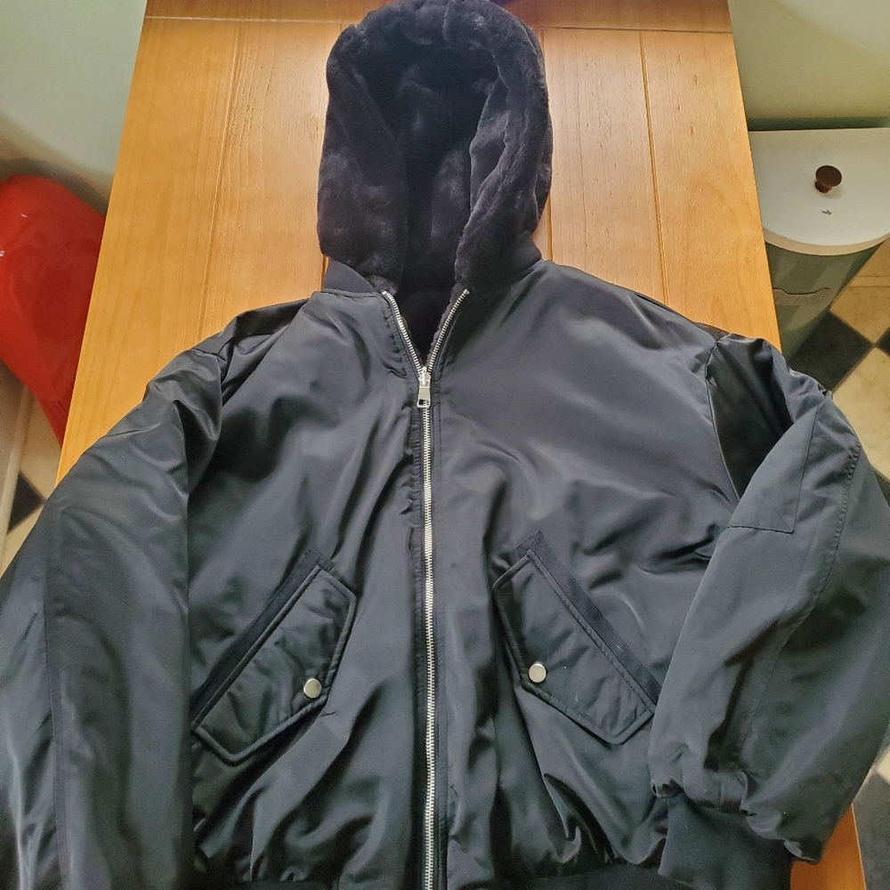 Zara - Reversible Satin/Flux Fur Jacket